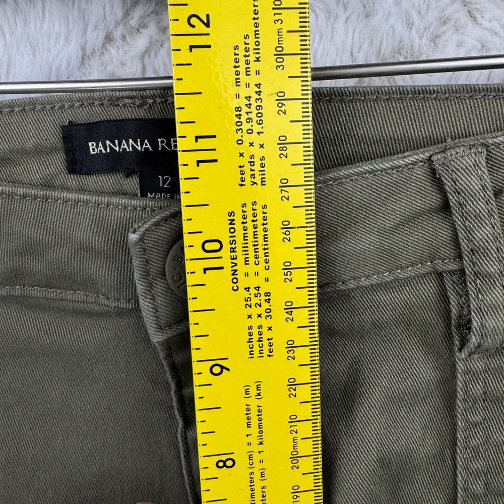 Banana Republic Utility Pants Womens 12 Olive Green‎ Cropped Tapered Cargo - Picture 10 of 12